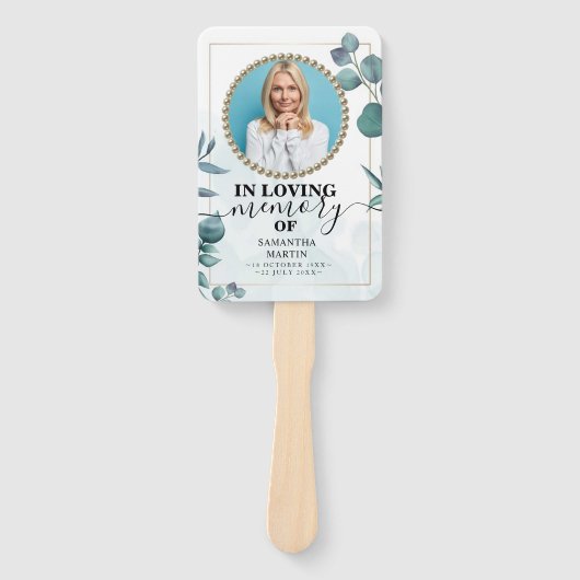 Eleganter Eukalyptus Botanische Feier des Lebens Fächer (Vorderseite)