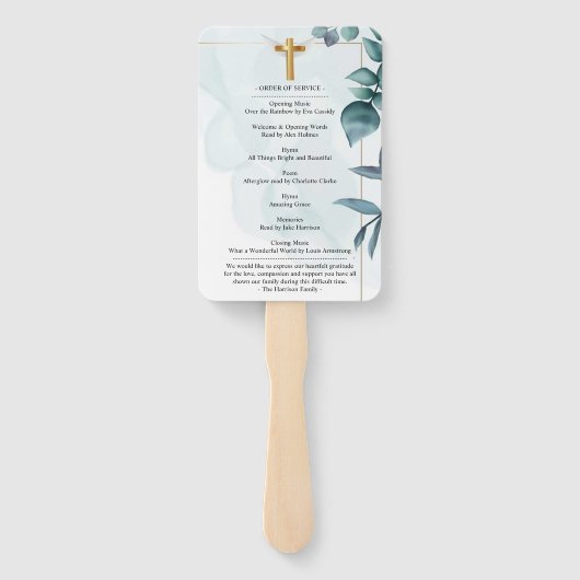 Eleganter Eukalyptus Botanische Feier des Lebens Fächer (Rückseite)