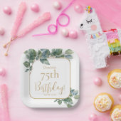 Eleganter eukalyptus botanischer Geburtstag Pappteller (Party)