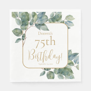 Eleganter eukalyptus botanischer Geburtstag Serviette