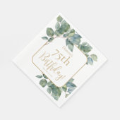 Eleganter eukalyptus botanischer Geburtstag Serviette (Ecke)