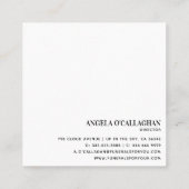 Eleganter Eukalyptus Foliage & Gold Glitzer Quadratische Visitenkarte (Rückseite)