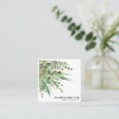 Eleganter Eukalyptus Foliage & Gold Glitzer Quadratische Visitenkarte (Stehend Vorderseite)