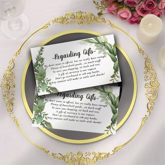 Eleganter Eukalyptus-Fonds Einsammeln von Beilagen Begleitkarte