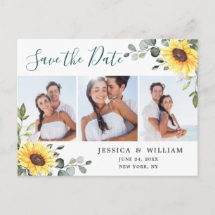 Eleganter Eukalyptus FOTO Hochzeit Termin vormerke Postkarte