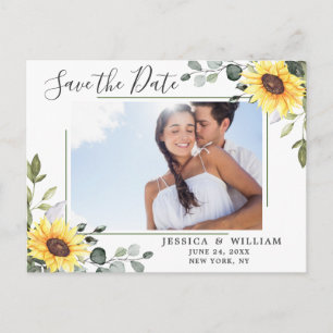 Eleganter Eukalyptus FOTO Hochzeit Termin vormerke Postkarte