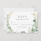 Eleganter Eukalyptus & Geometric Wedding RSVP Karte (Vorderseite)