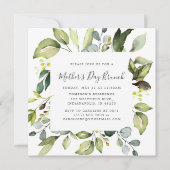 Eleganter Eukalyptus & Greenery Muttertag Brunch Einladung (Vorderseite)