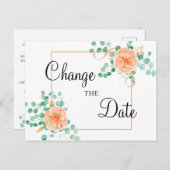 Eleganter Eukalyptus-grüner Pfirsich ändert das Da Postkarte (Vorne/Hinten)