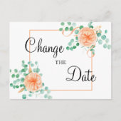 Eleganter Eukalyptus-grüner Pfirsich ändert das Da Postkarte (Vorderseite)