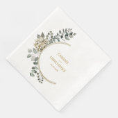 Eleganter Eukalyptus Halbwreath Gold Circle Frame Serviette (Ecke)