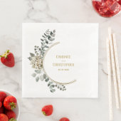 Eleganter Eukalyptus Halbwreath Gold Circle Frame Serviette (Beispiel)