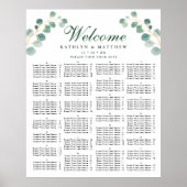 Eleganter Eukalyptus Hochzeit Alphabetisches Sitze Poster (Vorne)