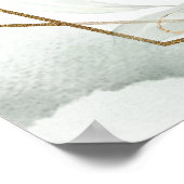 Eleganter Eukalyptus in Aquarellfarben und Gold au Poster (Ecke)