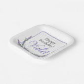 Eleganter Eukalyptus-Lavendel Geburtstag Pappteller (Gewinkelt)