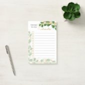 Eleganter Eukalyptus-Mit Monogramm Linde Post-it Klebezettel (Büro)