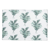 Eleganter Eukalyptus-Muster Weiße Grüne Norm Kissenbezug (Rückseite-Links)