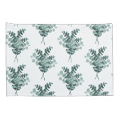 Eleganter Eukalyptus-Muster Weiße Grüne Norm Kissenbezug (Rückseite-Rechts)