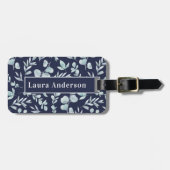 Eleganter Eukalyptus Personalisiert Gepäckanhänger (Vorderseite horizontal)