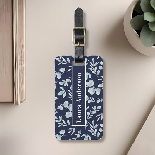 Eleganter Eukalyptus Personalisiert Gepäckanhänger