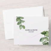 Eleganter Eukalyptus QR-Code All In One Einladung (Rückseite)