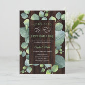 Eleganter Eukalyptus-Rahmen nach Abschluss der Hoc Einladung (Stehend Vorderseite)