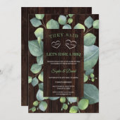 Eleganter Eukalyptus-Rahmen nach Abschluss der Hoc Einladung (Vorne/Hinten)