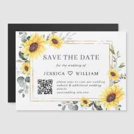 Eleganter Eukalyptus Save the Date QR Magnetkarte