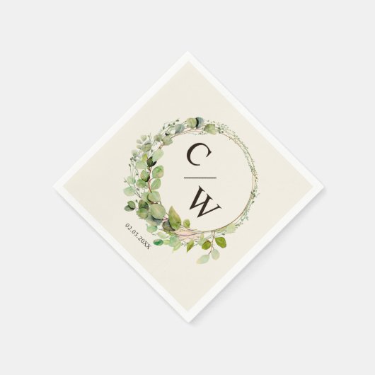 Eleganter Eukalyptus Serviette (Ecke)