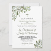 Eleganter Eukalyptus Verlasse Moderne katholische Einladung (Vorderseite)