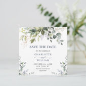 Eleganter Eukalyptus Watercolor Save the Date (Stehend Vorderseite)