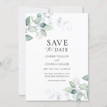 Eleganter Eukalyptus Watercolor Save the Date