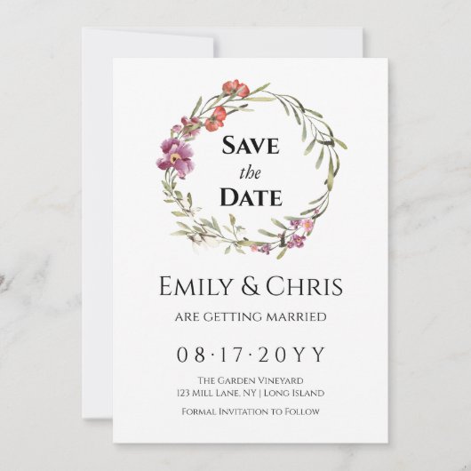 Eleganter Eukalyptus Wedding speichert das Datum Save The Date (Vorderseite)