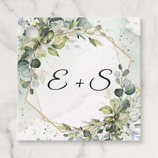 Eleganter Eukalyptusgrün Geschenkanhänger (Vorderseite)