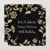 Eleganter Europäischer Volkskunst zum Geburtstag Einladung (Vorne/Hinten)