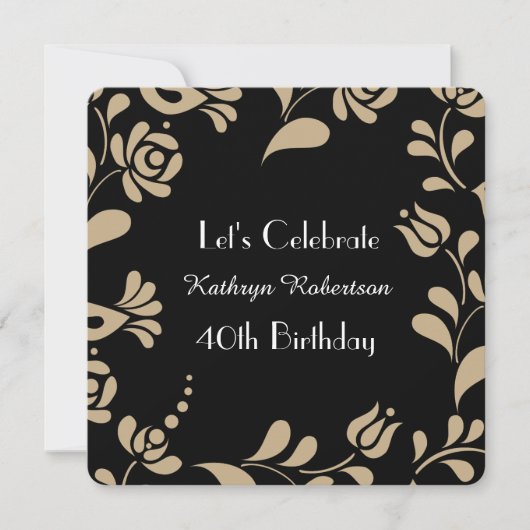 Eleganter Europäischer Volkskunst zum Geburtstag Einladung (Vorderseite)