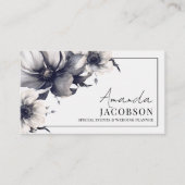 Eleganter Event-Hochzeitsplaner Schwarz-weiß Visitenkarte (Vorderseite)