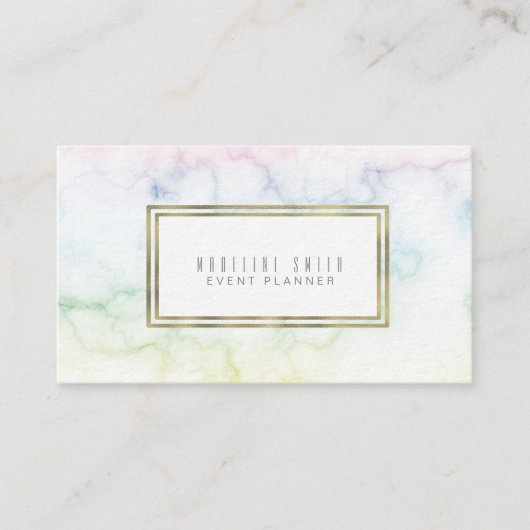 Eleganter Event-Planer Minimalistisch Rainbow-Marm Visitenkarte (Vorderseite)