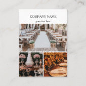 Eleganter Event Planning Business 3 Fotos QR Code Visitenkarte (Vorderseite)
