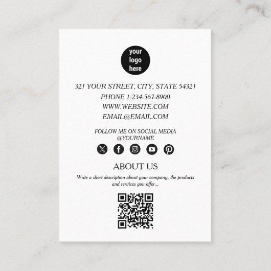 Eleganter Event Planning Business 3 Fotos QR Code Visitenkarte (Rückseite)