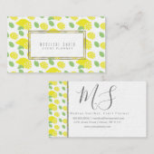 Eleganter Eventplaner floral Florist Lemon Muster Visitenkarte (Vorne/Hinten)