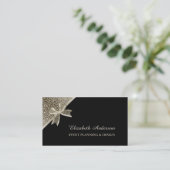 Eleganter Eventplaner Platinum Leopard Chic Bow Visitenkarte (Stehend Vorderseite)