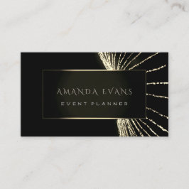 Eleganter Eventplaner Schwarz Gerahmt Goldene Lich Visitenkarte