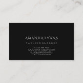 Eleganter Eventplaner Schwarz-weiß Frame Spark Gol Visitenkarte (Rückseite)
