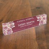 Eleganter Exotic Orchid Blume Manager Namensplakette (Seite)