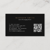Eleganter Extravaganter Black-Gold-Script-Monogram Visitenkarte (Rückseite)