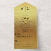 Eleganter, extravaganter, klassischer Glitzer All In One Einladung (Innen Boden)