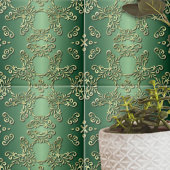 Eleganter Extravaganter Luxus Verziert Gold Green  Fliese