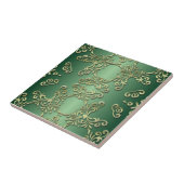 Eleganter Extravaganter Luxus Verziert Gold Green Fliese (Seite)