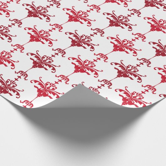 Eleganter Extravaganter, roter Musterurlaub Geschenkpapier (Ecke)